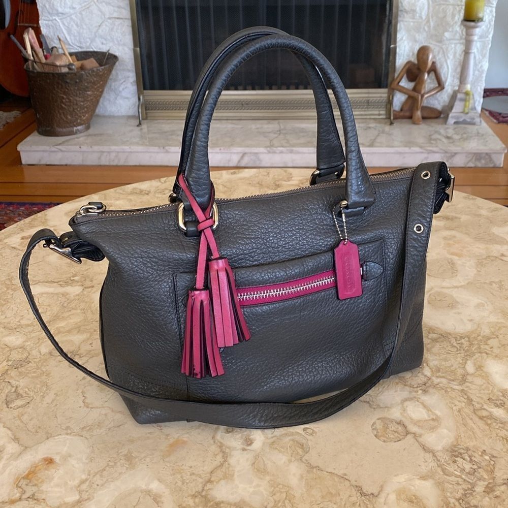 Coach 21140 Textured Leather Legacy Satchel Shoulder Bag